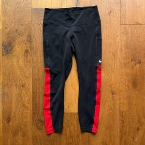 Nike Leggings Black with Red mesh side